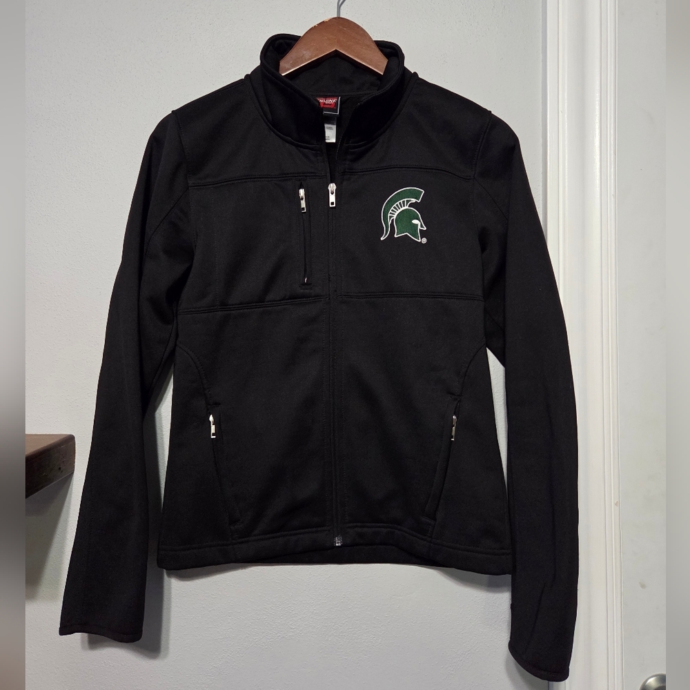 Michigan State Spartans Black Full Zip Lightweight Jacket Women's Size Medium